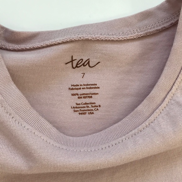 Tea Collection Ruffle Long Sleeve Pink Crew Neck Shirt - Picture 4 of 4